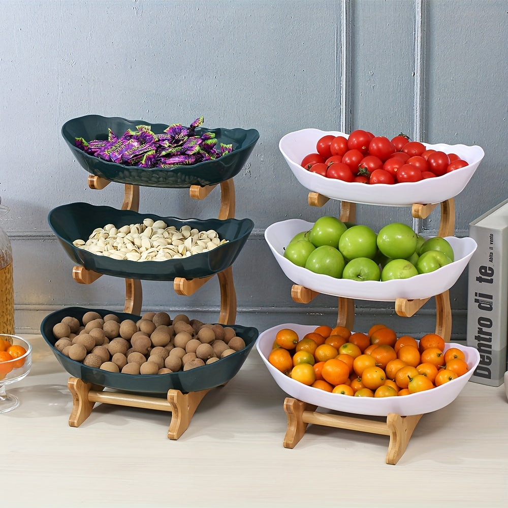 Bamboo Tiered Fruit & Snack Tray
