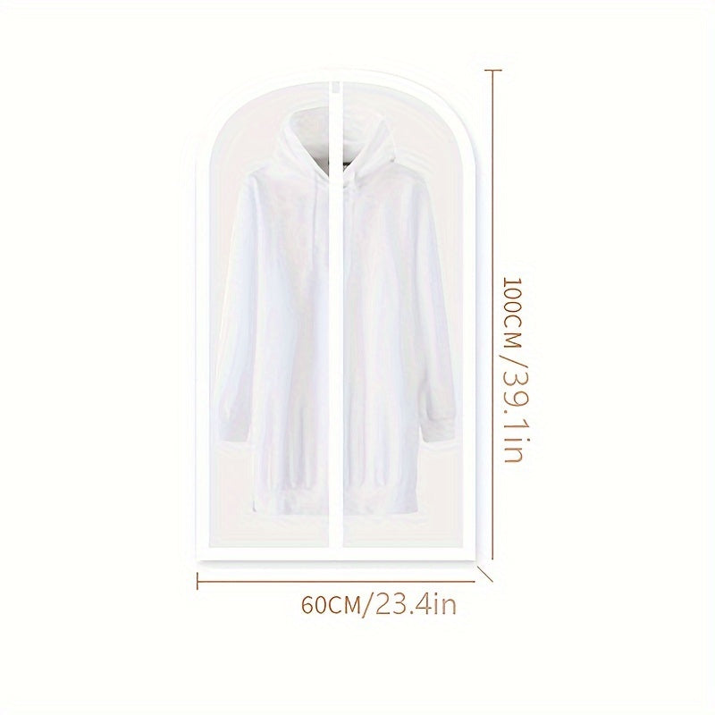 5pcs Garment Covers Set, Transparent Zippered Dust-Proof Suit Bags
