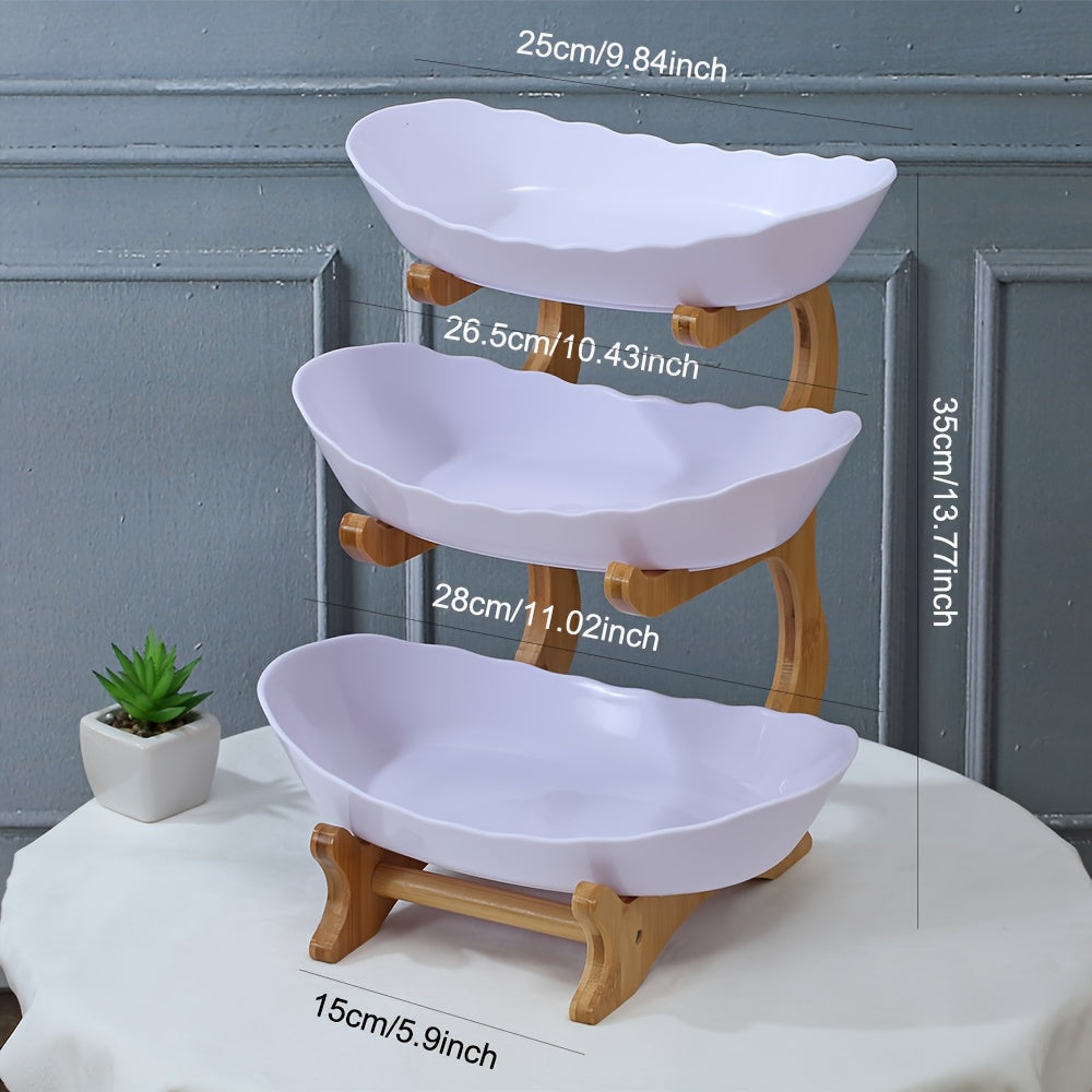 Bamboo Tiered Fruit & Snack Tray