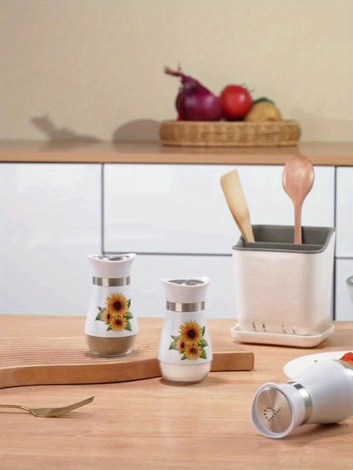 Stainless Steel Salt and Pepper Shaker Set with Stand