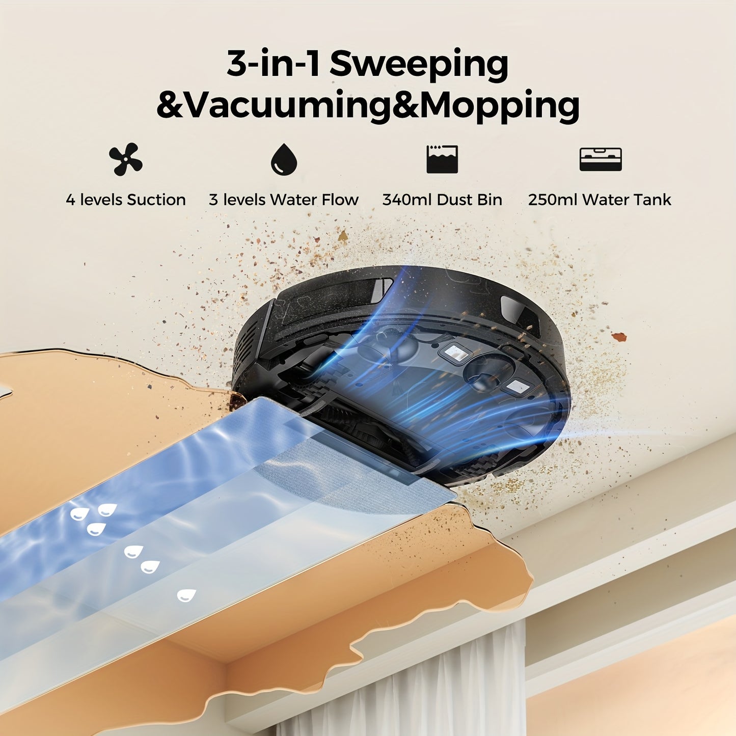3-in-1 Robot Vacuum and Mop Combo
