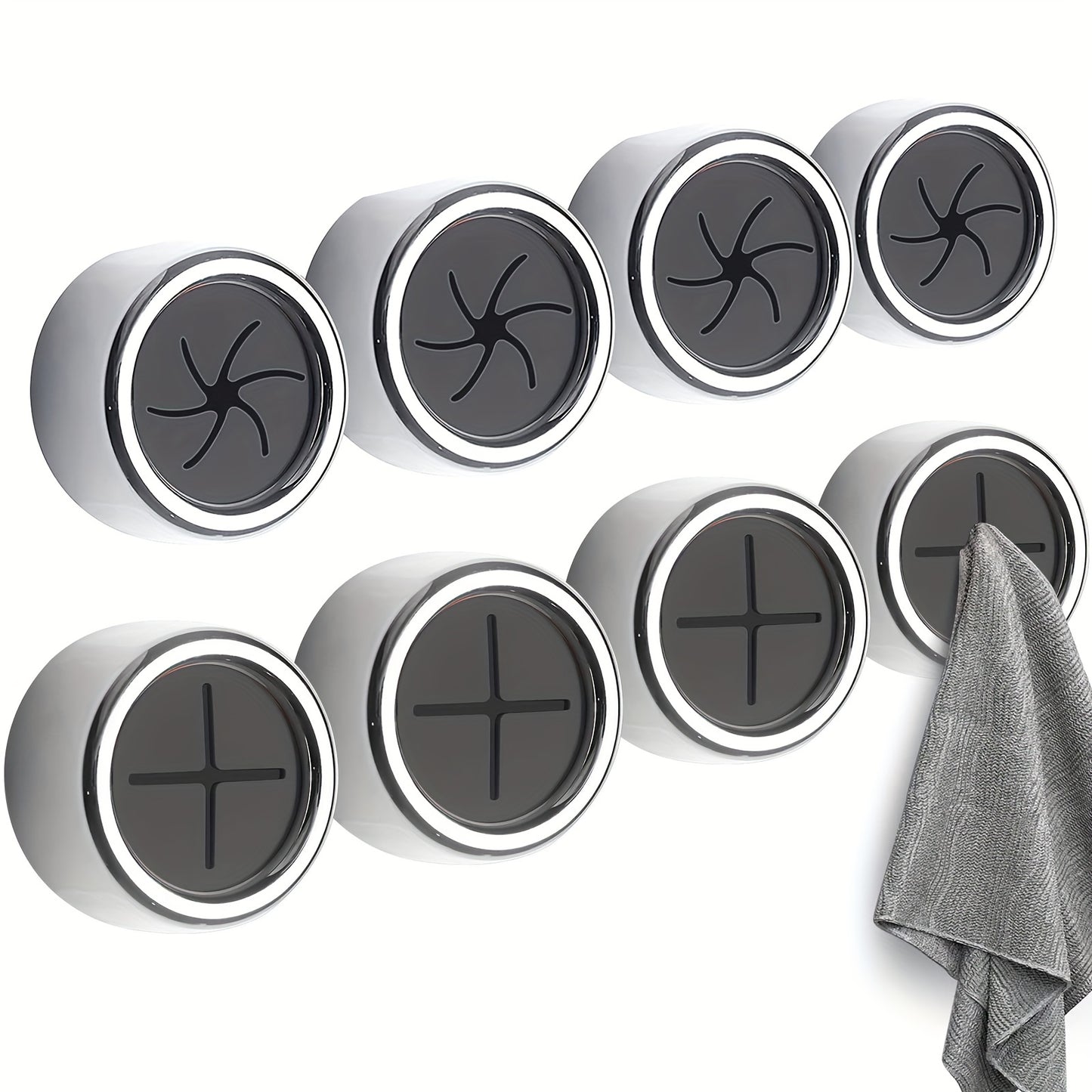 Set of 1/3 Stylish Self-Adhesive Wall-Mounted Towel Hooks