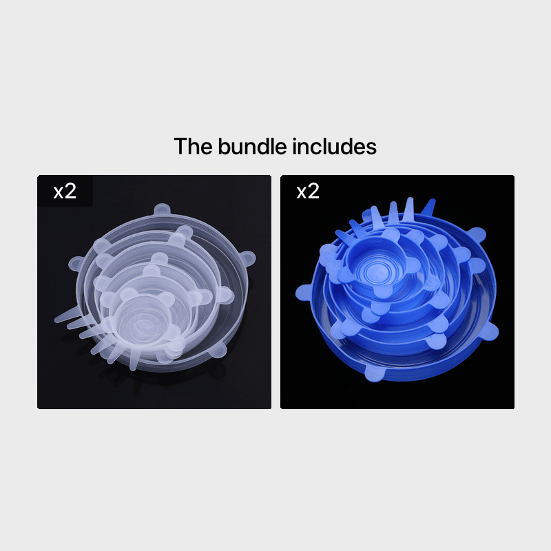 Set of 6 Reusable Silicone Stretch Lids