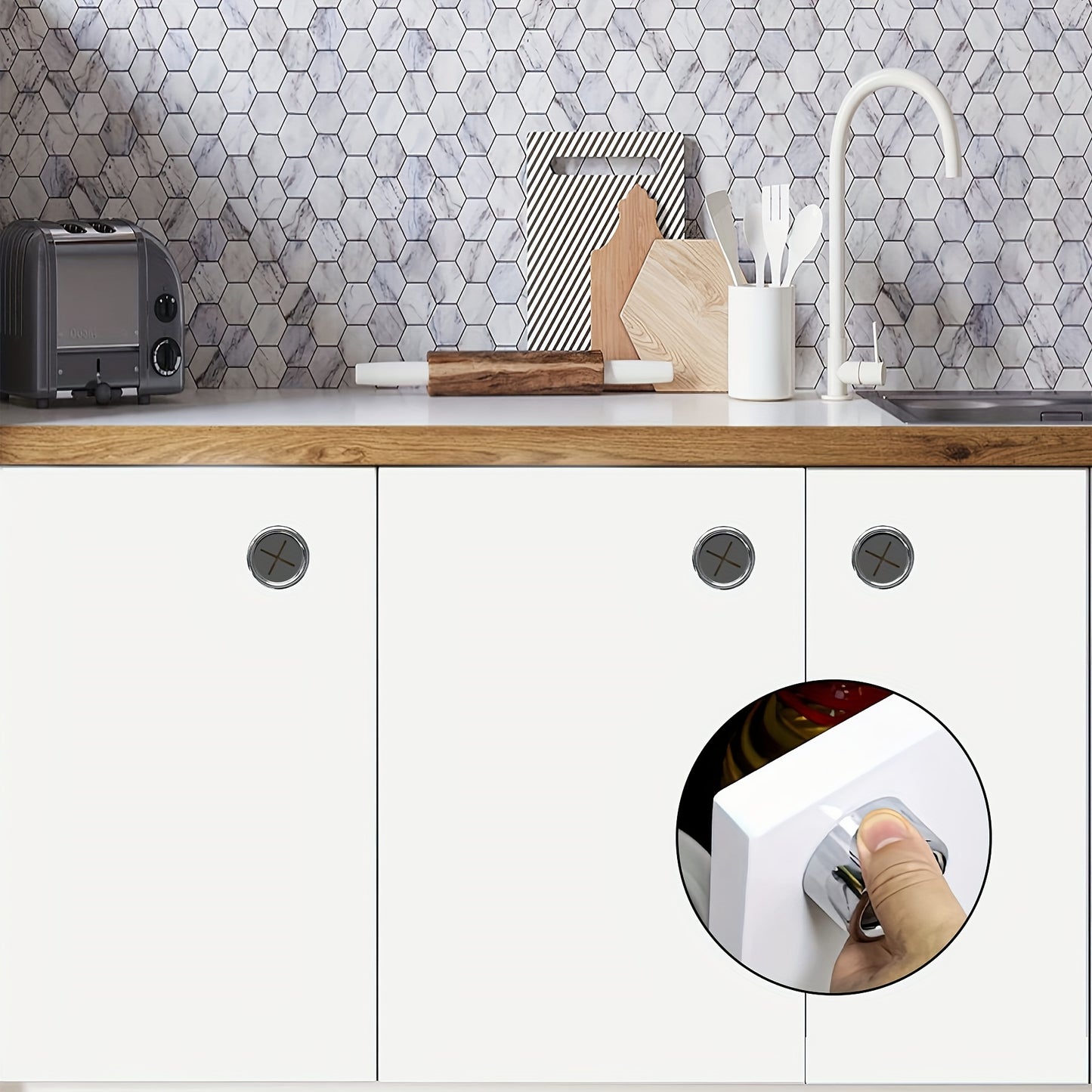 Set of 1/3 Stylish Self-Adhesive Wall-Mounted Towel Hooks