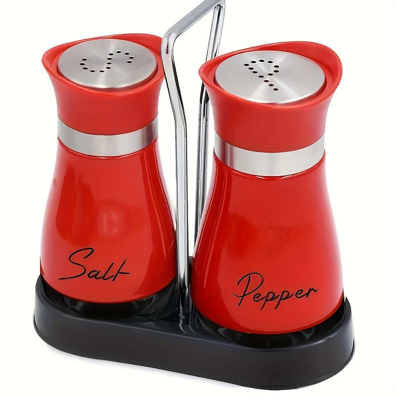 Stainless Steel Salt and Pepper Shaker Set with Stand
