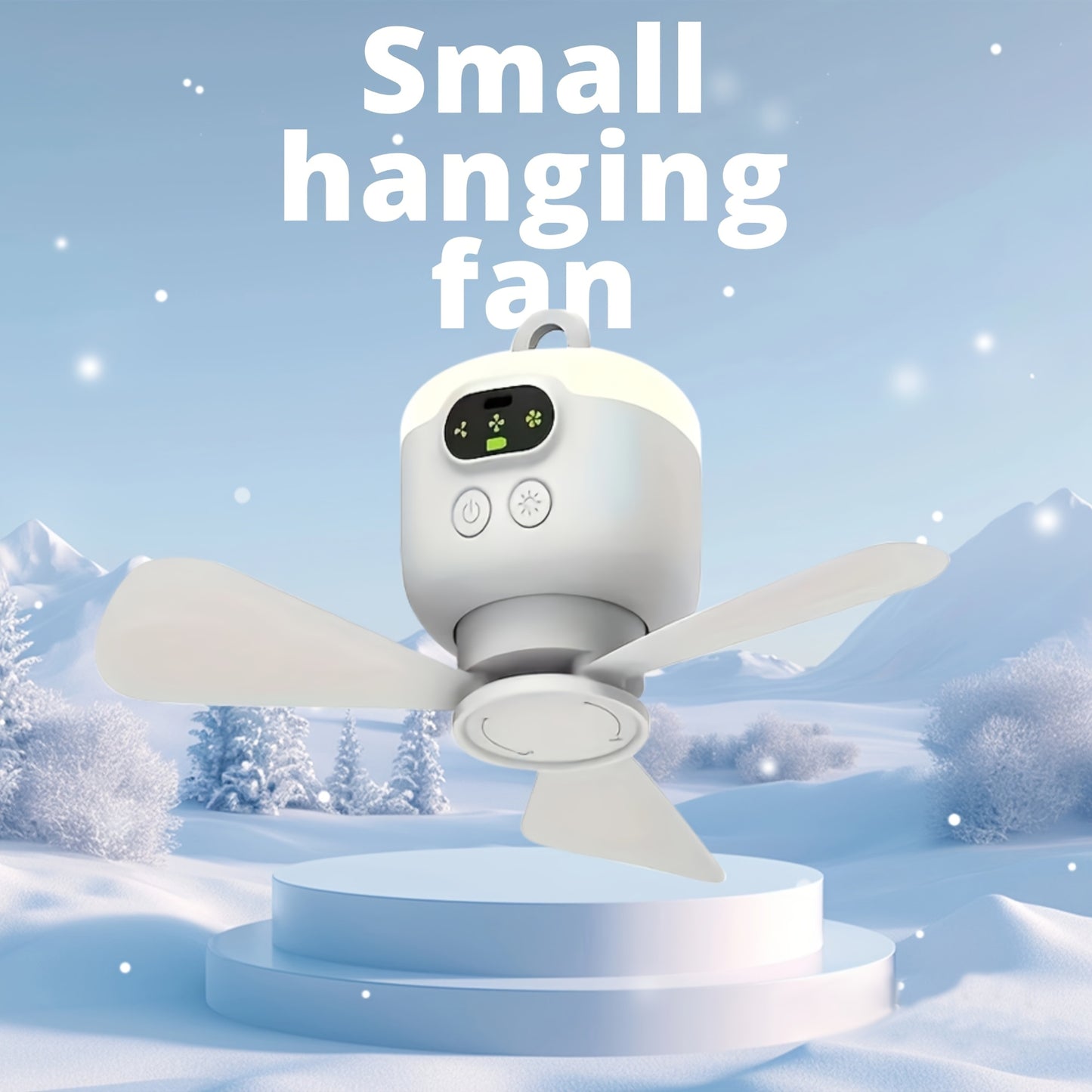 USB Rechargeable Portable Ceiling Fan with Built-in LED Light