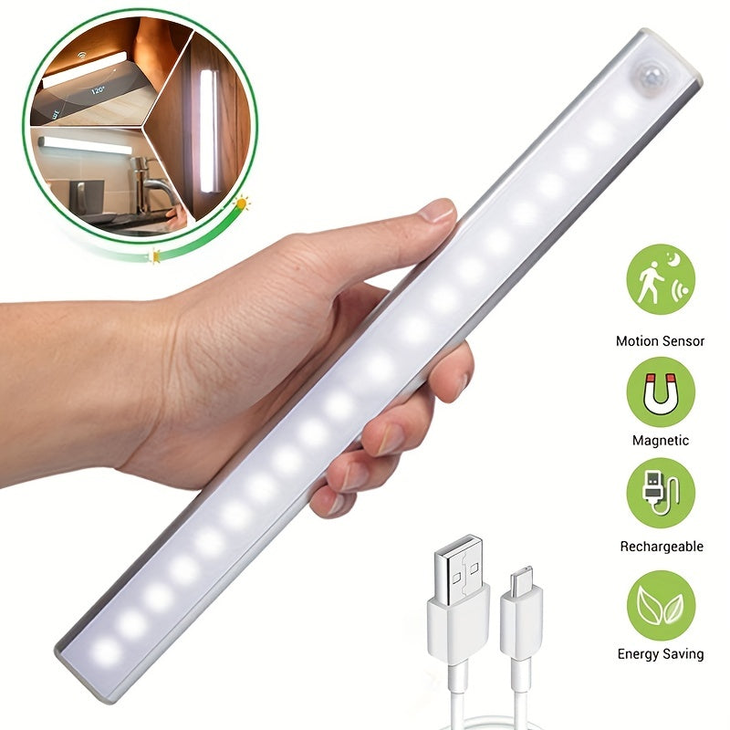 Modern Motion Sensor LED Night Light - USB Rechargeable & Energy-Efficient Lamp