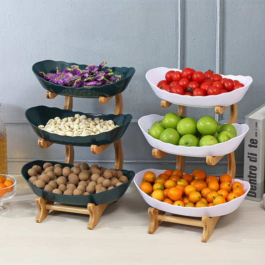 Bamboo Tiered Fruit & Snack Tray