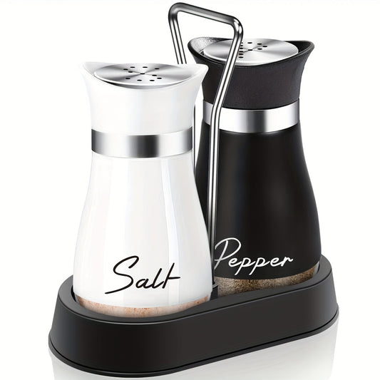 Stainless Steel Salt and Pepper Shaker Set with Stand