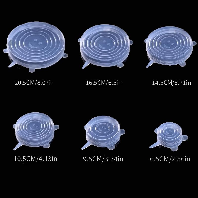 Set of 6 Reusable Silicone Stretch Lids