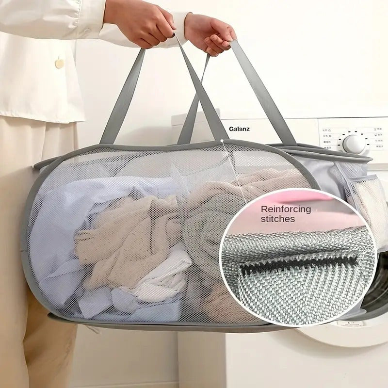 Extra-Large Mesh Laundry Hamper with Handles