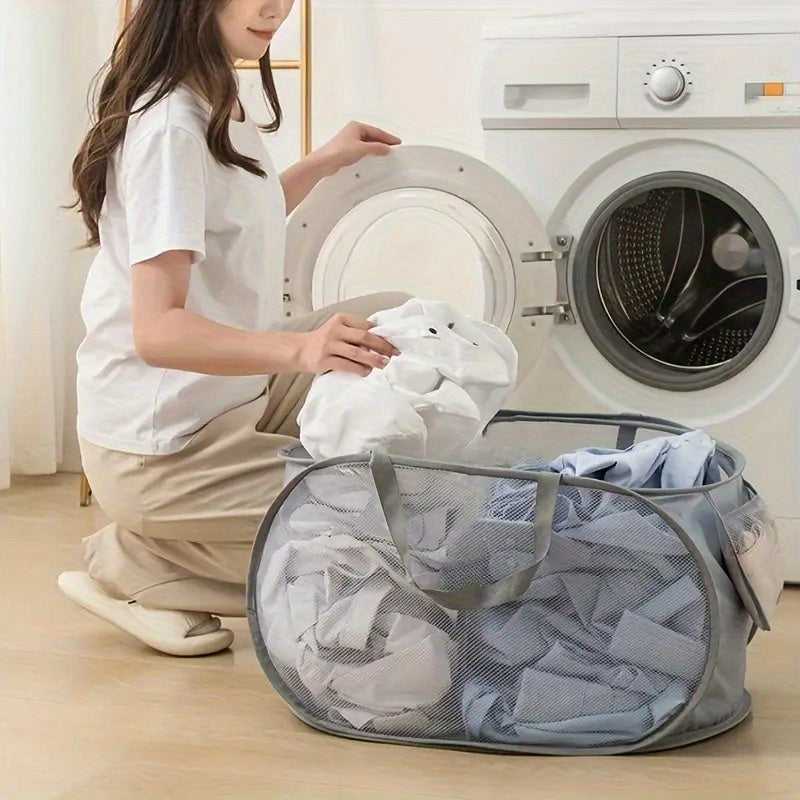 Extra-Large Mesh Laundry Hamper with Handles