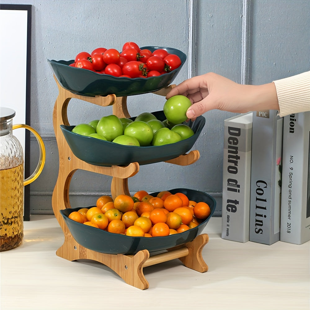 Bamboo Tiered Fruit & Snack Tray