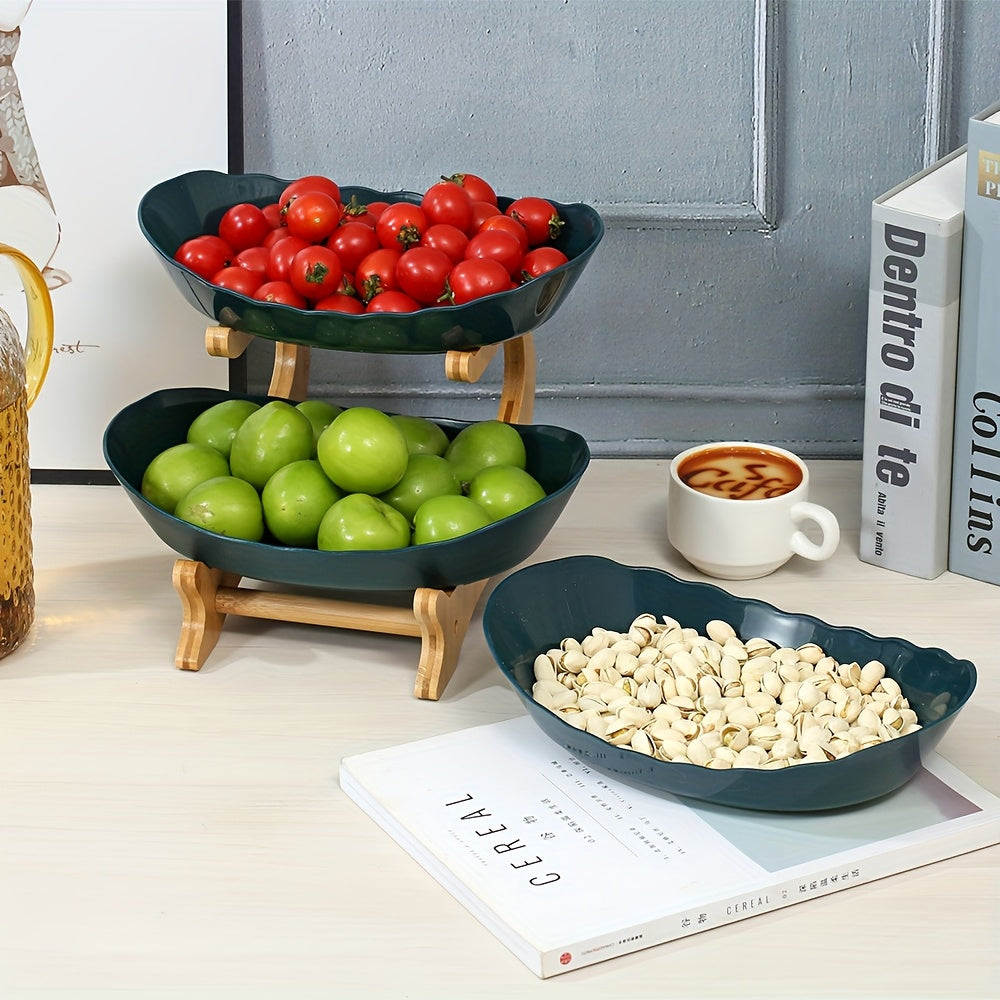 Bamboo Tiered Fruit & Snack Tray