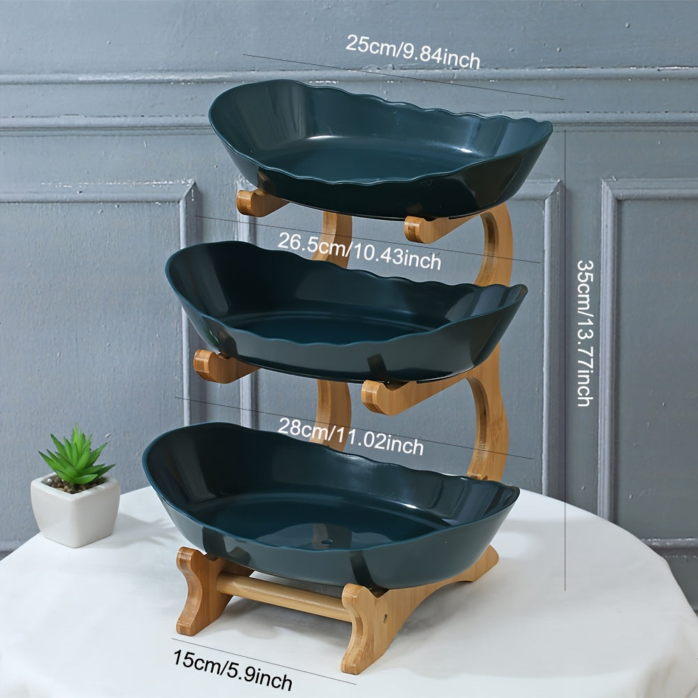 Bamboo Tiered Fruit & Snack Tray