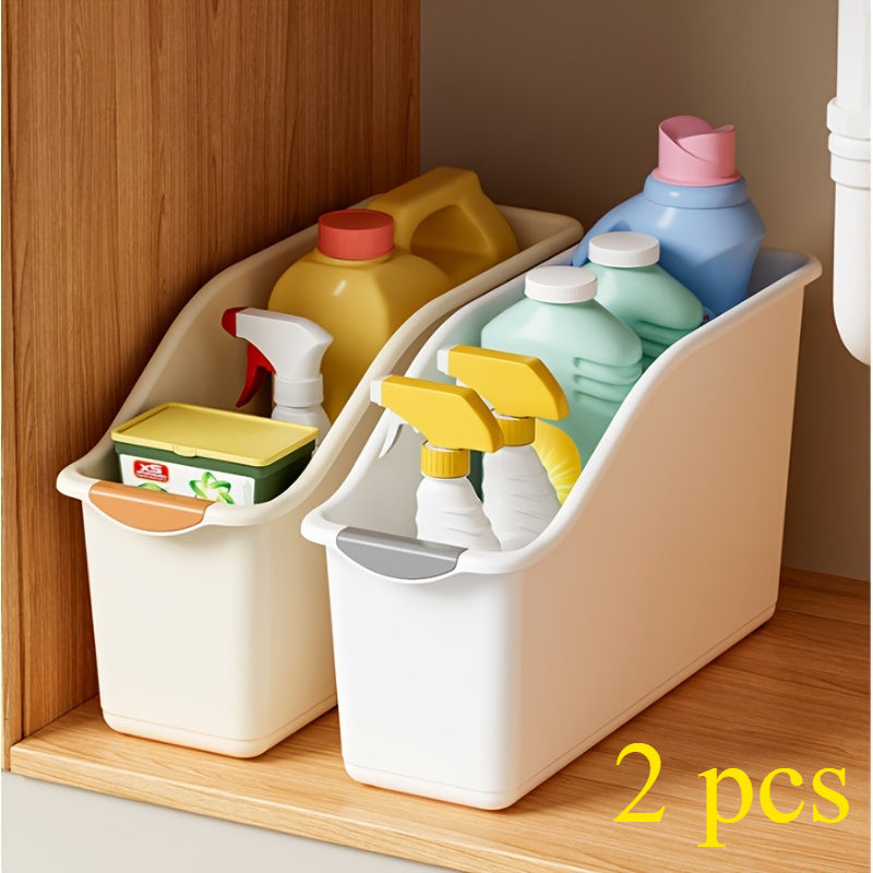 Set of 2 Curved Plastic Storage Bins