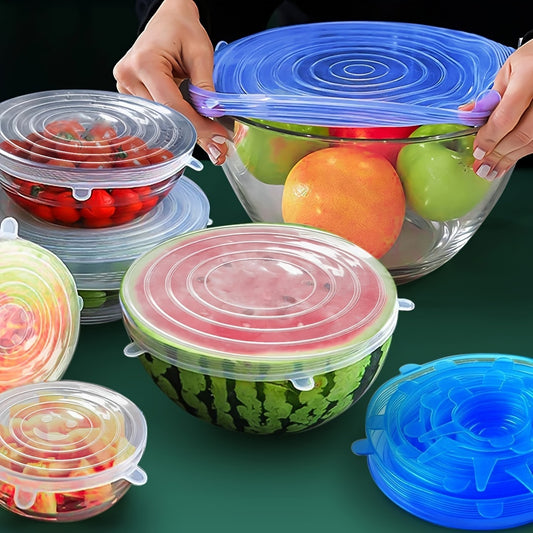 Set of 6 Reusable Silicone Stretch Lids