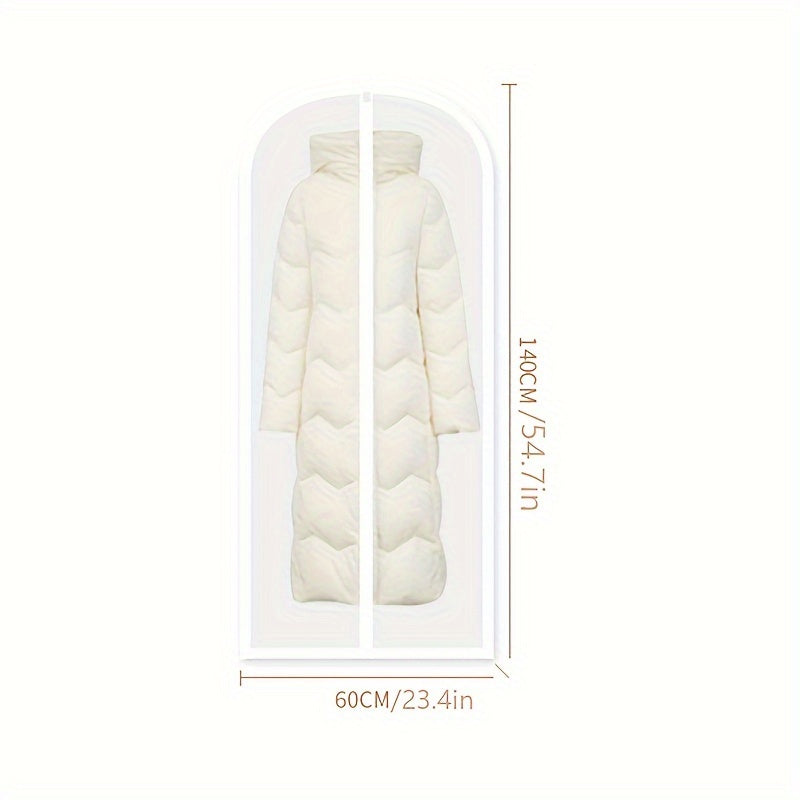 5pcs Garment Covers Set, Transparent Zippered Dust-Proof Suit Bags