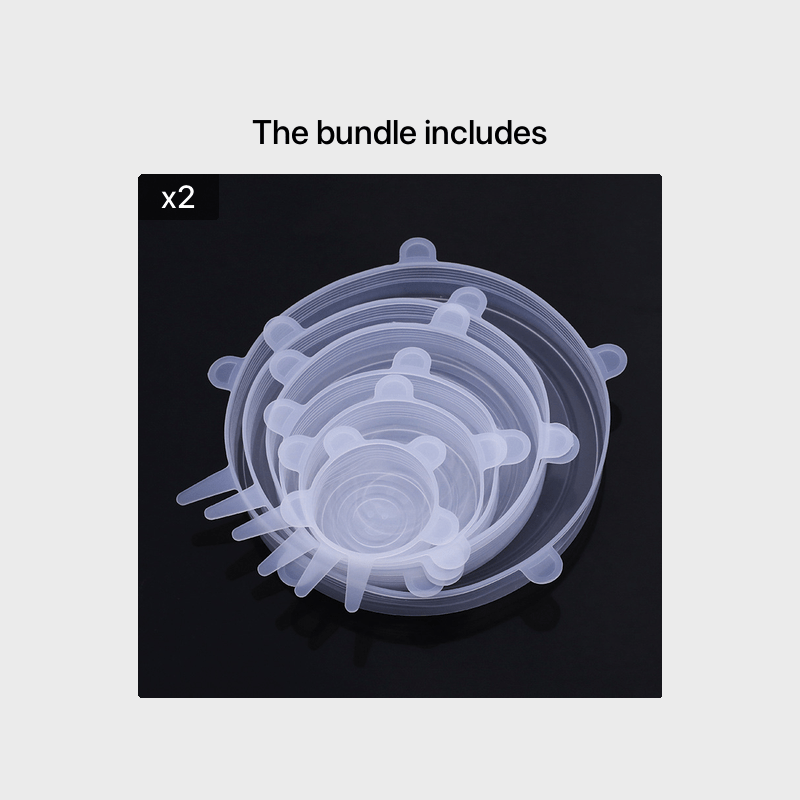 Set of 6 Reusable Silicone Stretch Lids