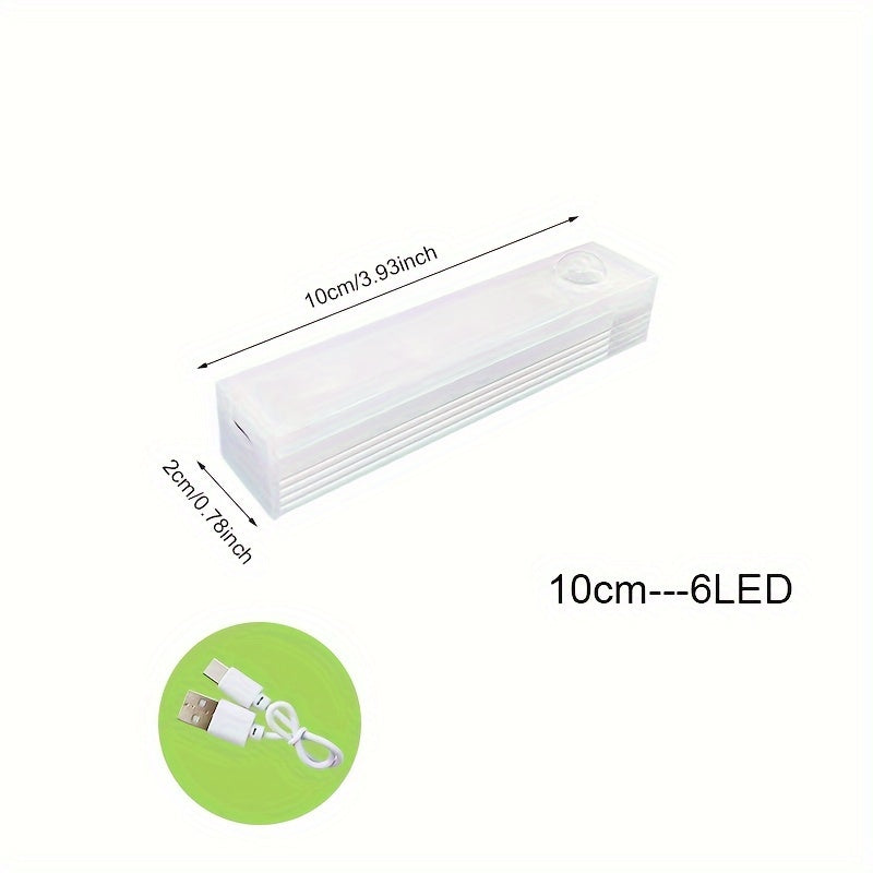 Modern Motion Sensor LED Night Light - USB Rechargeable & Energy-Efficient Lamp