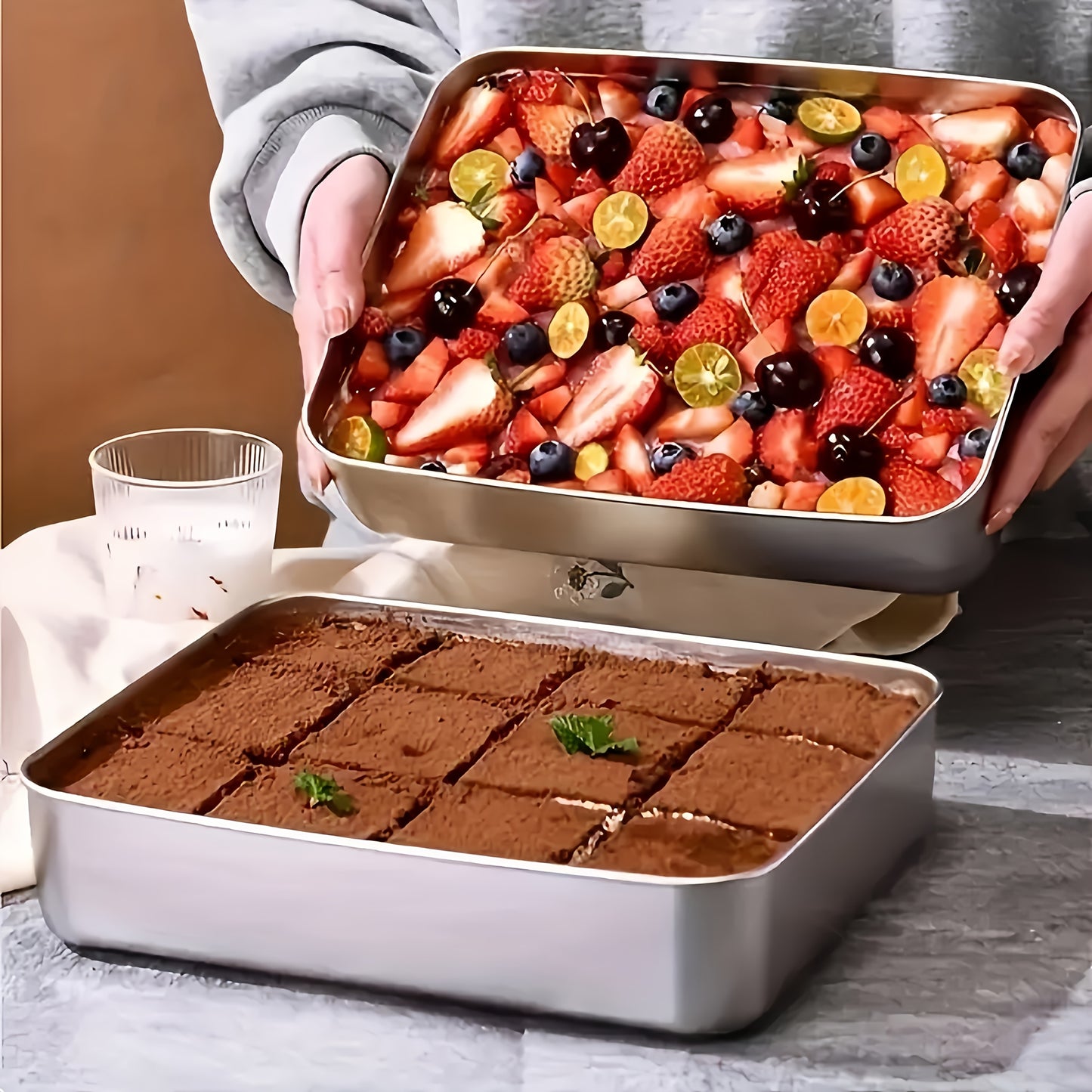 Set of 3 Stainless Steel Food Storage Containers