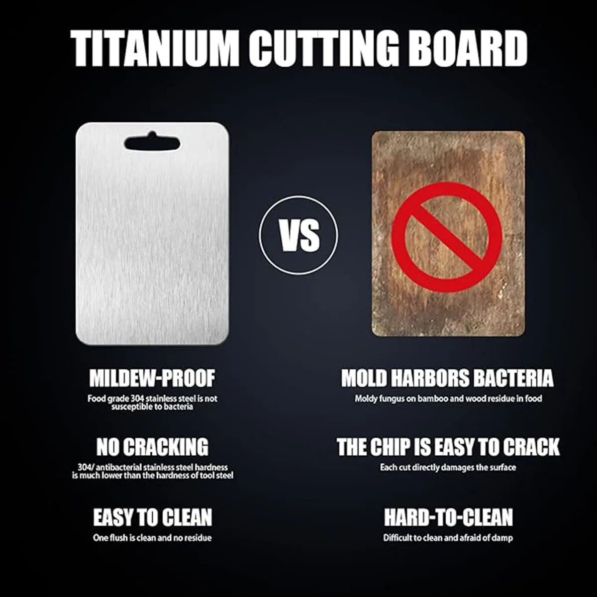 Titanium Chopping Board, 100% Pure Titanium Chopping Board, Double-Sided Titanium Chopping Board for Cutting Vegetables and Meat (12 * 8inch)