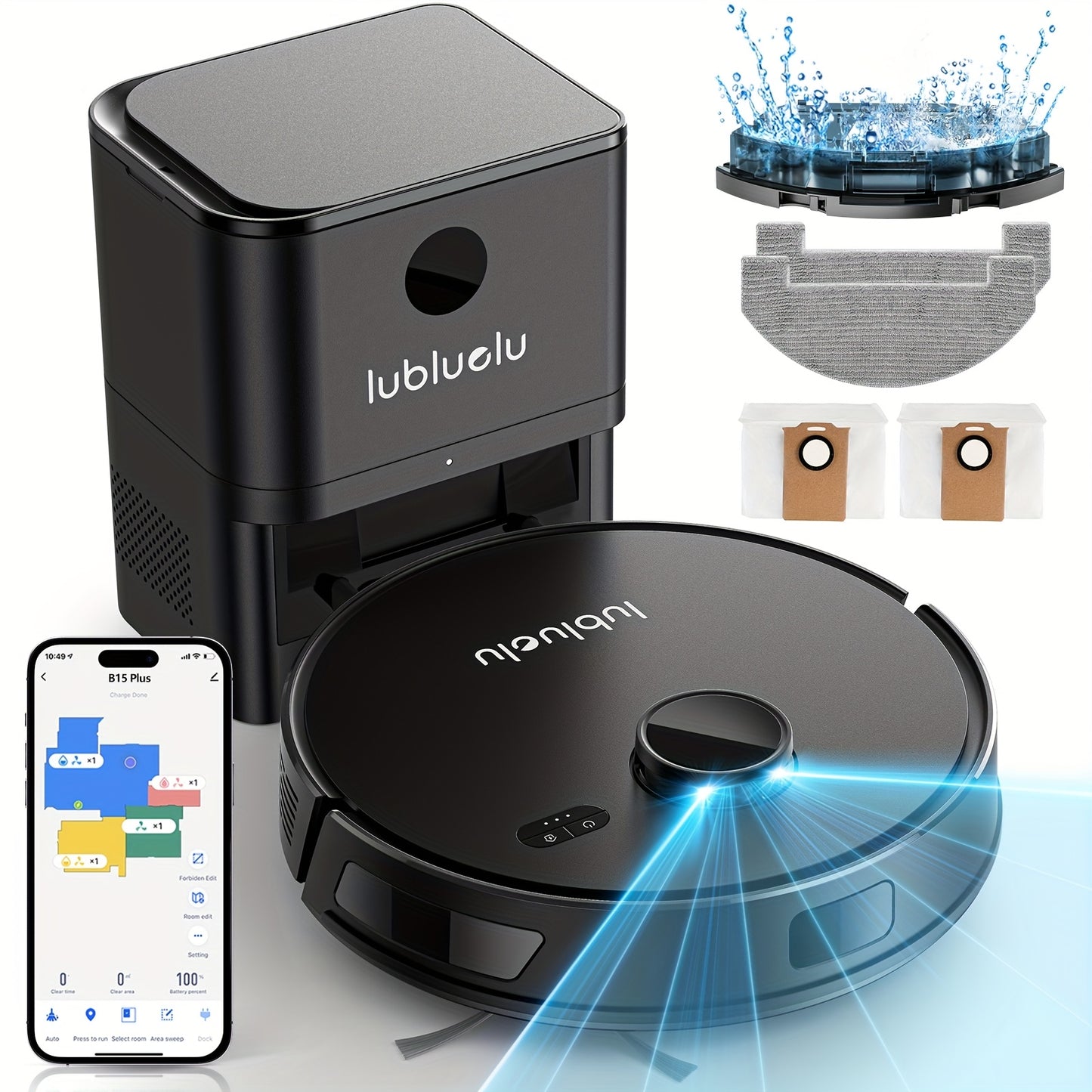 3-in-1 Robot Vacuum and Mop Combo