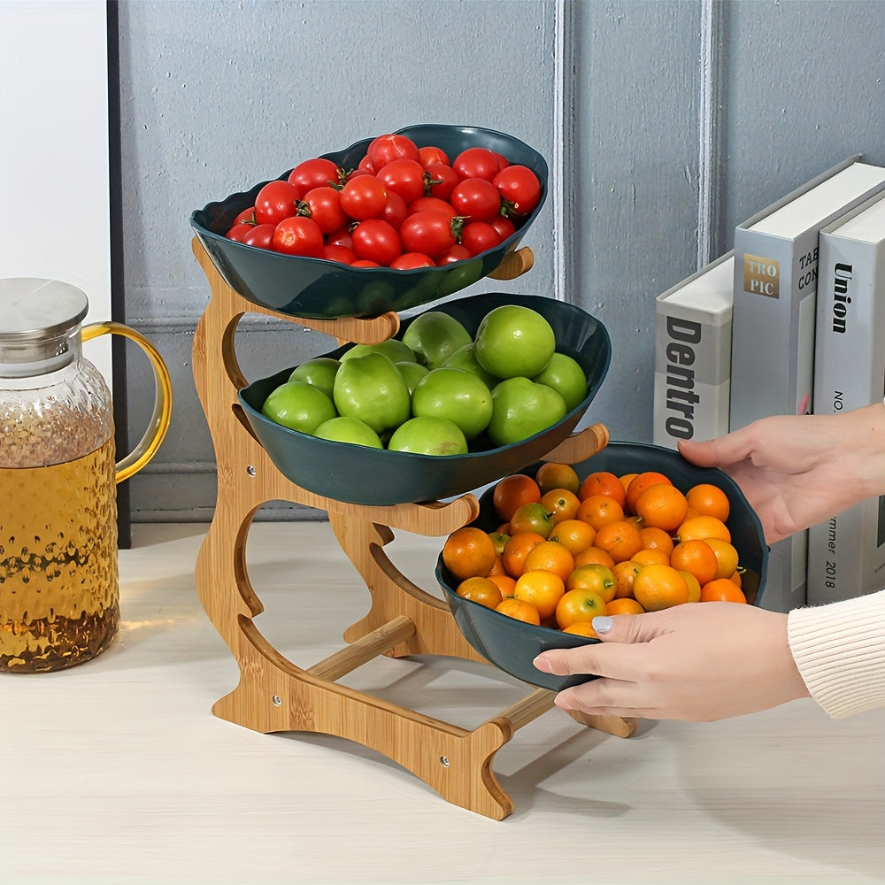 Bamboo Tiered Fruit & Snack Tray