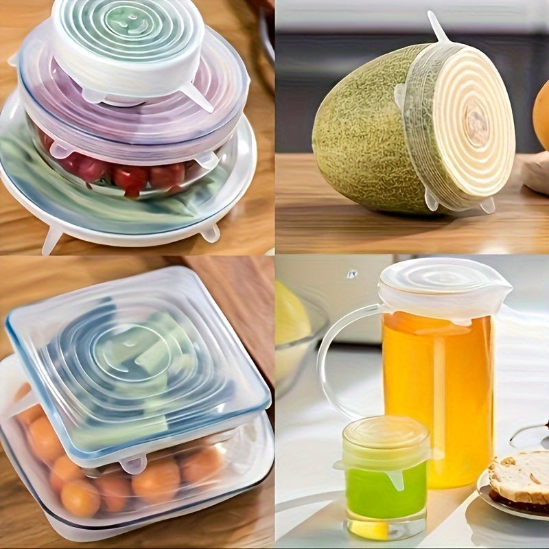 Set of 6 Reusable Silicone Stretch Lids