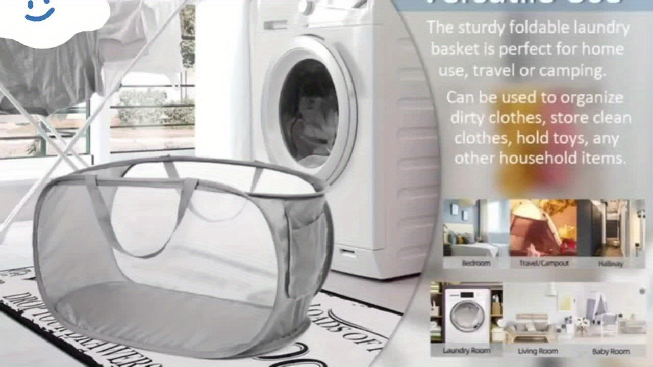 Extra-Large Mesh Laundry Hamper with Handles