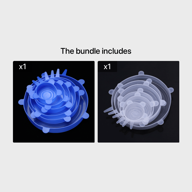 Set of 6 Reusable Silicone Stretch Lids