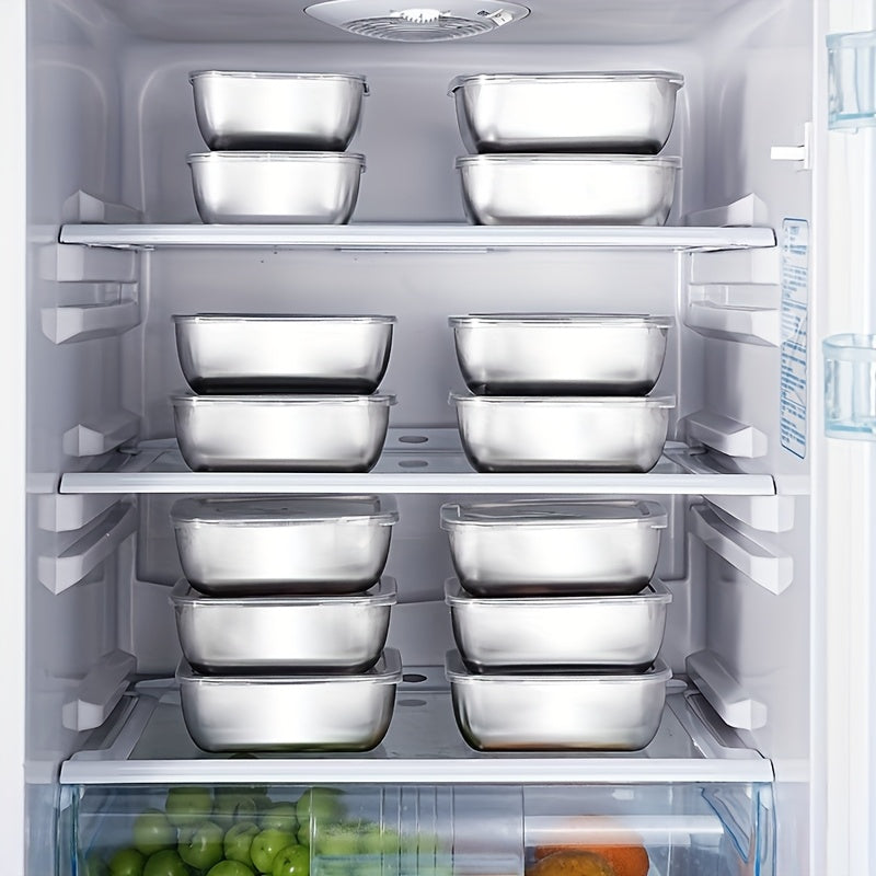 Set of 5 Stainless Steel Food Storage Containers with Lids
