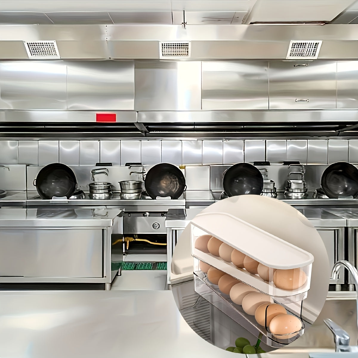12-14 Eggs Automatic Double-Layer Sliding Egg Storage Container