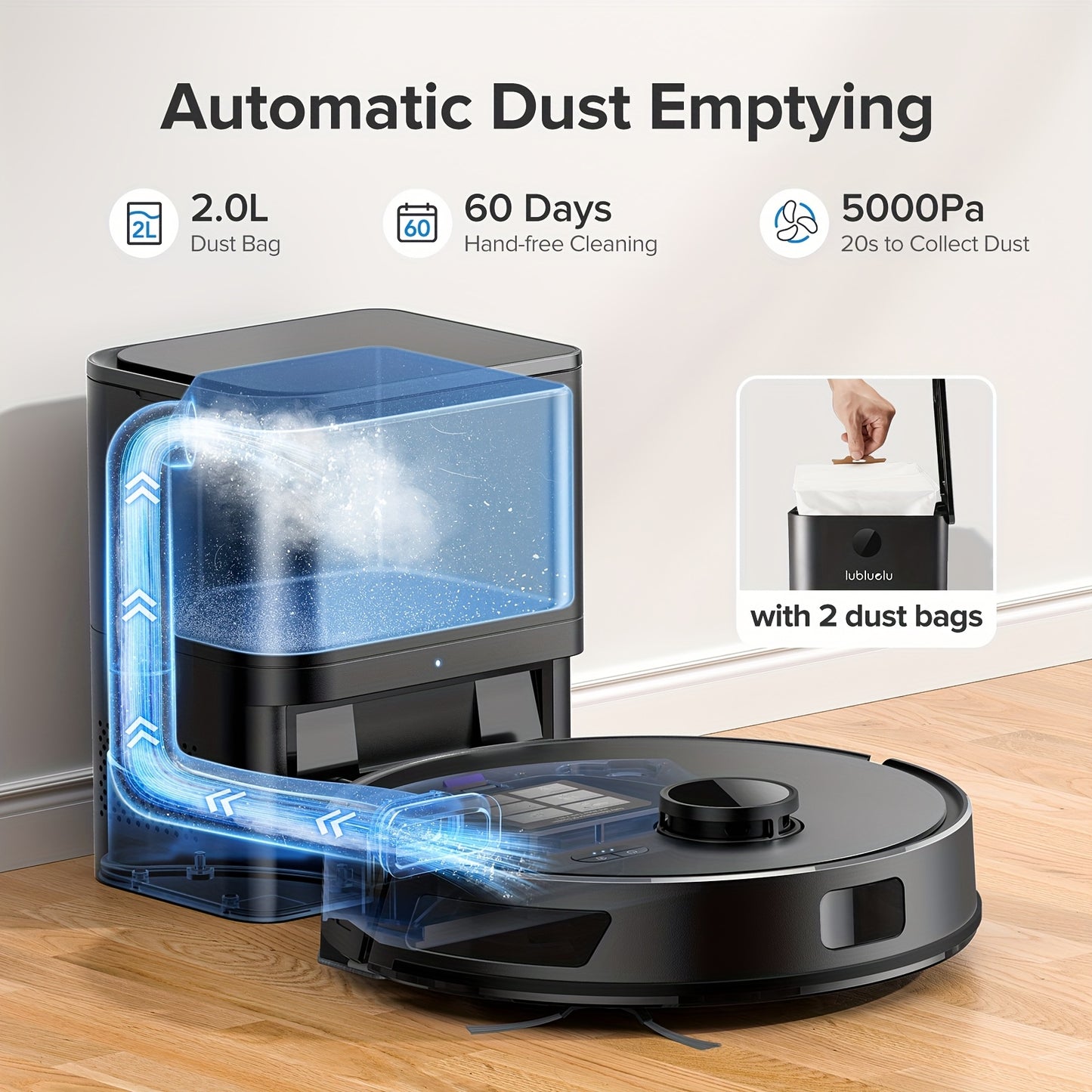 3-in-1 Robot Vacuum and Mop Combo
