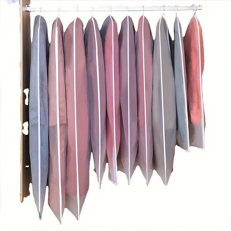 5pcs Garment Covers Set, Transparent Zippered Dust-Proof Suit Bags