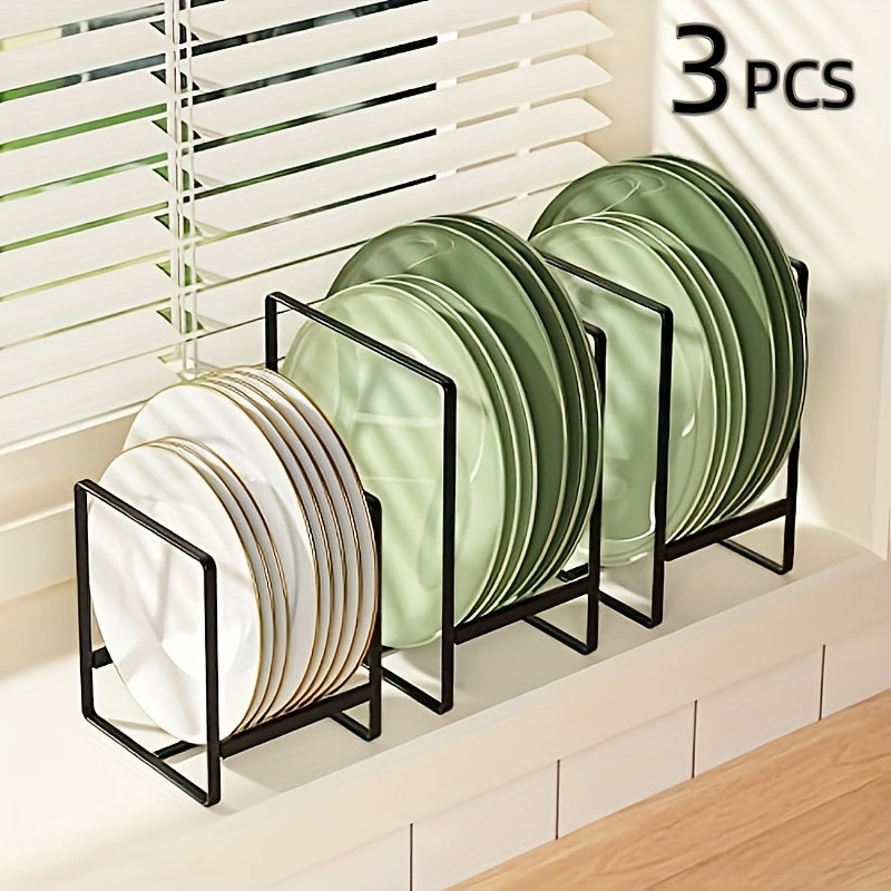 3-Piece Metal Plate Rack Storage Set