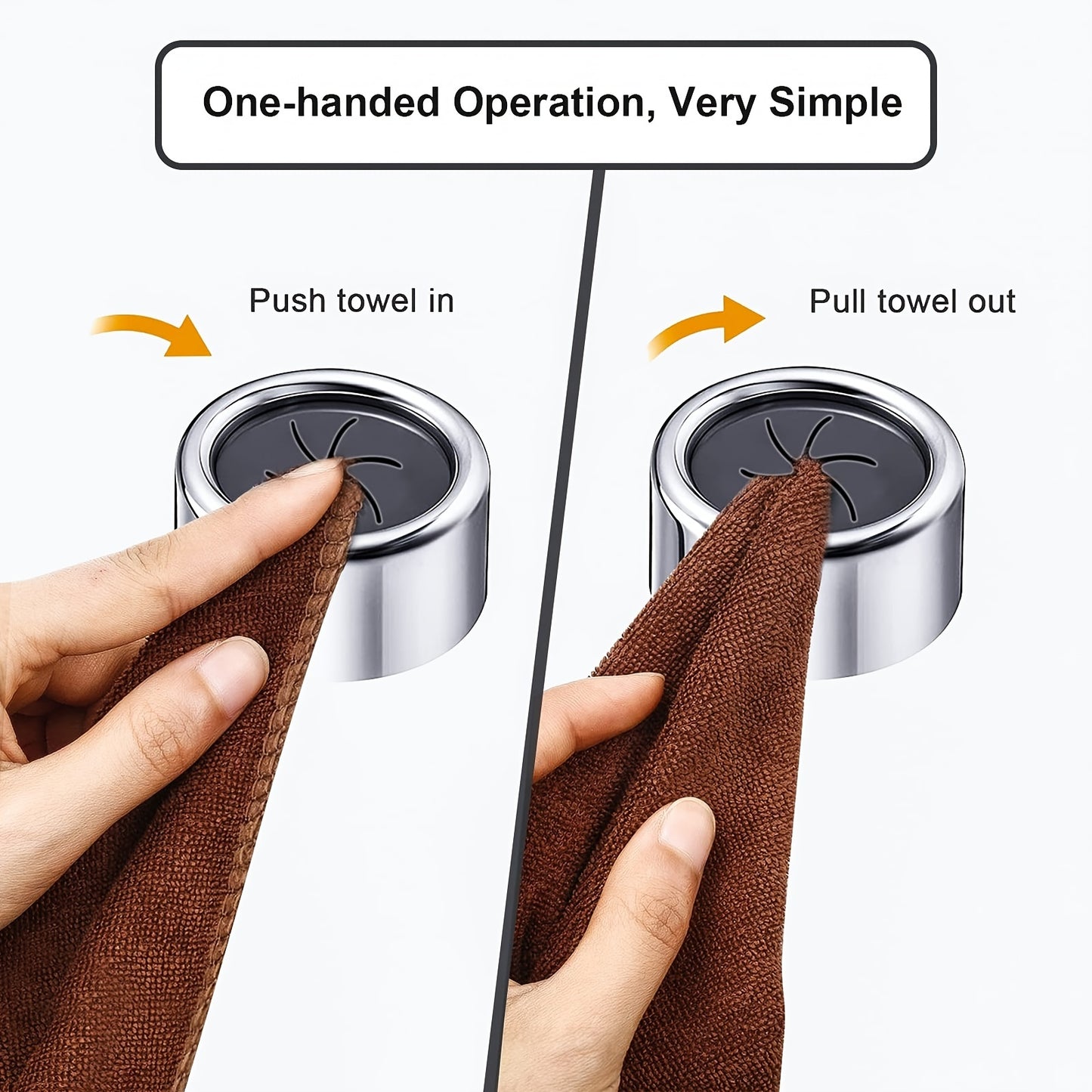 Set of 1/3 Stylish Self-Adhesive Wall-Mounted Towel Hooks
